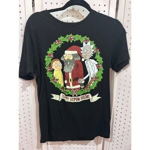 Old Navy Rick and Morty Christmas Holiday T Shirt Black Size S